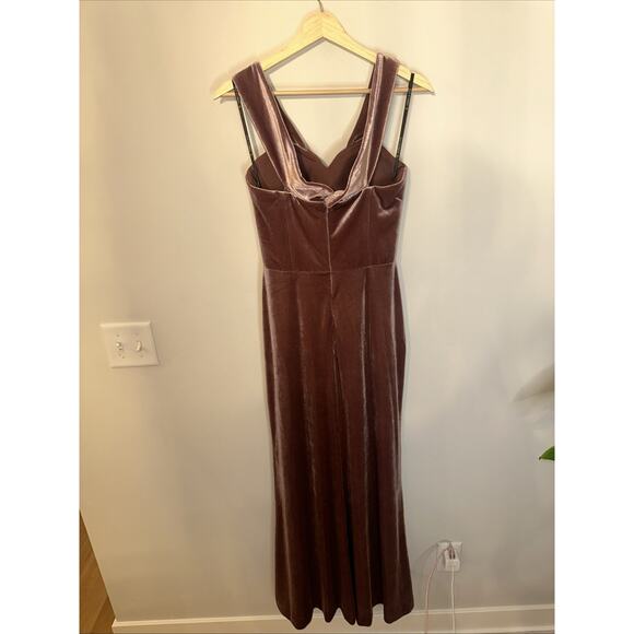 Sorella Vita Formal Velvet Maxi Dress Off The Shoulder New Size 6 Mauve Pink - Picture 6 of 9